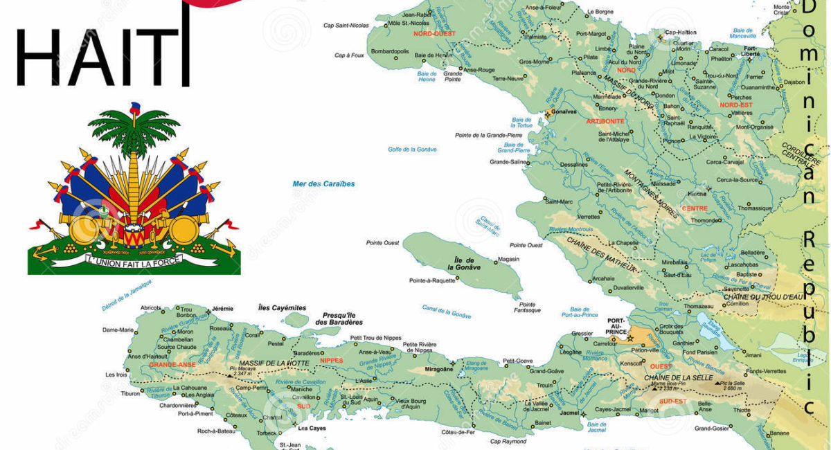 Map of the Caribbean Island of Haiti